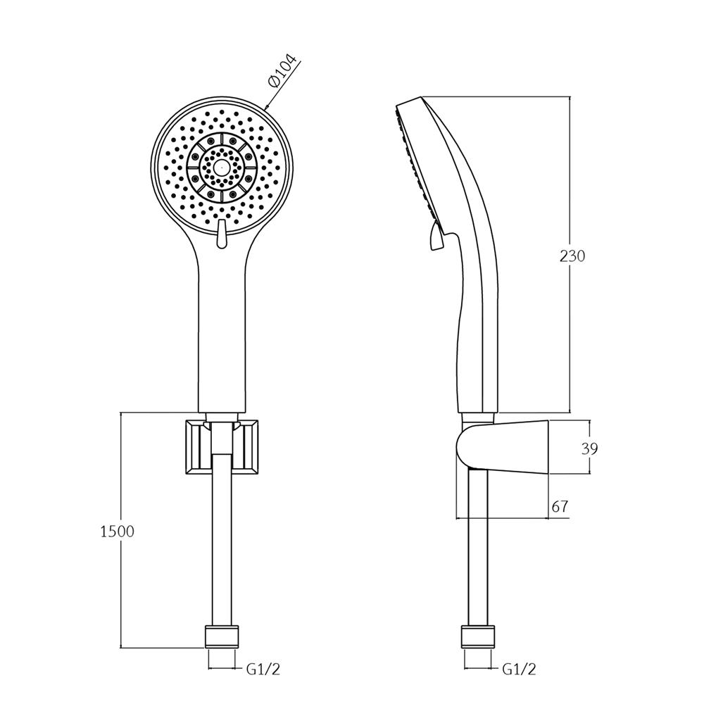ชุดฝักบัวสายอ่อน 3 ระดับ WS WHS-4303