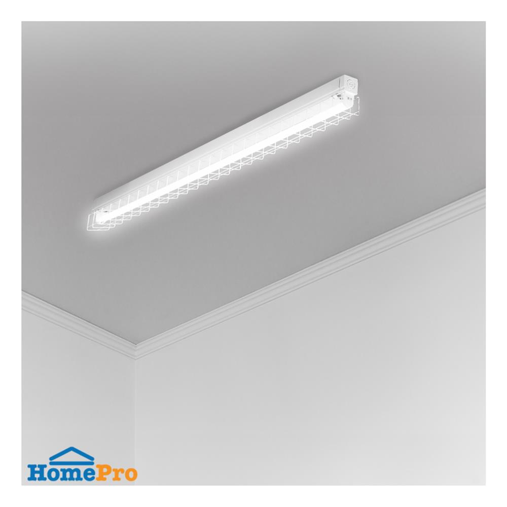 โคมตะแกรงติดลอย L&E 9J-01038 1X1200 มม. สีขาว