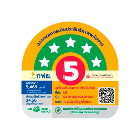 แอร์ผนัง LG SAQ11A.S11 9200 บีทียู อินเวอร์เตอร์_6