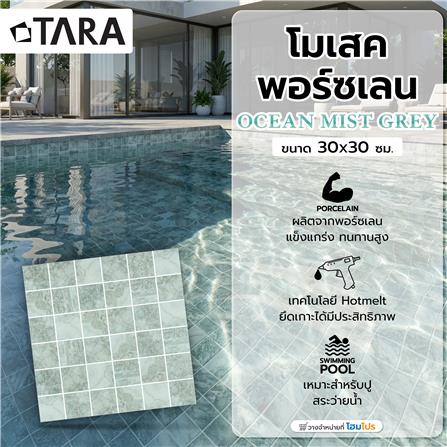โมเสคพอร์ซเลน 30x30 ซม. TARA OCEAN MIST GREY_9