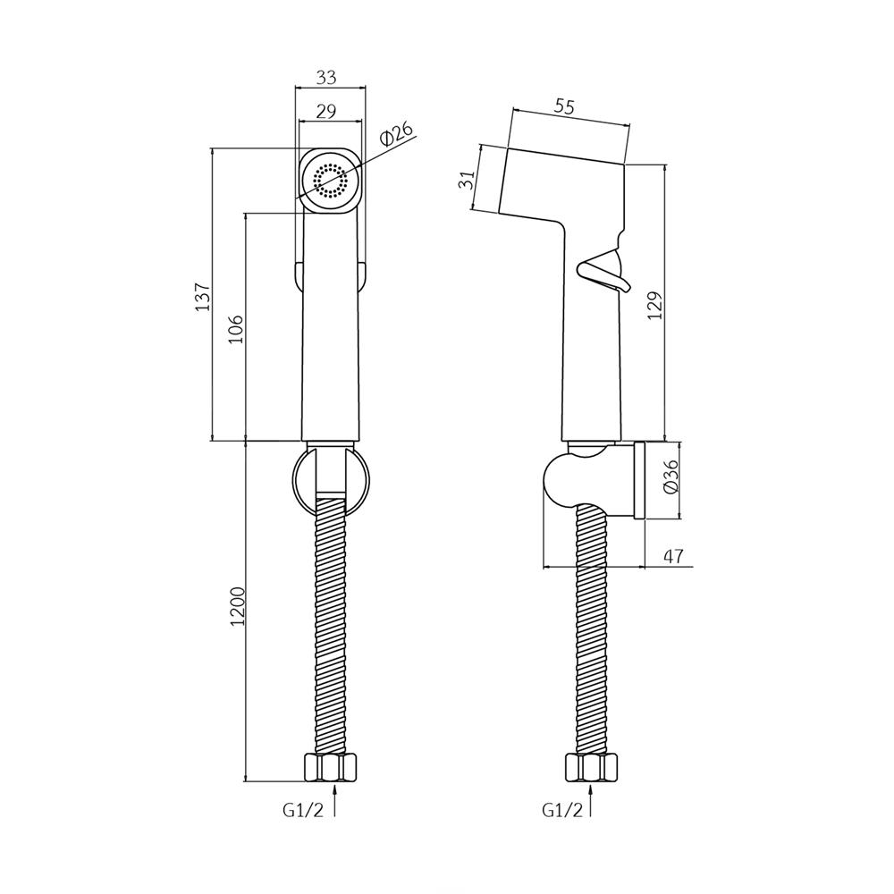 สายฉีดชำระครบชุด WS WRS-913-CR สีโครม