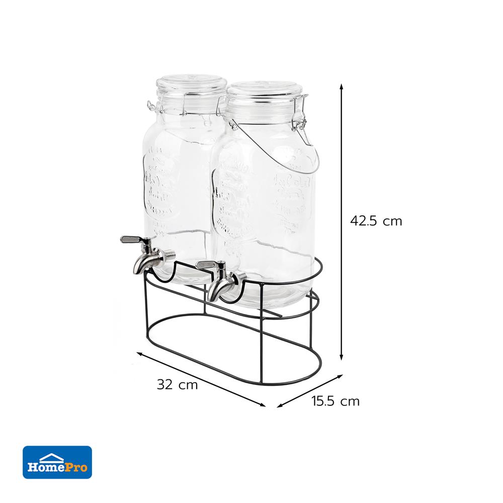 ขวดโหลแก้วมีก๊อกฝาสปริง KECH 3.8 ลิตร (2 ชิ้น/ชุด)