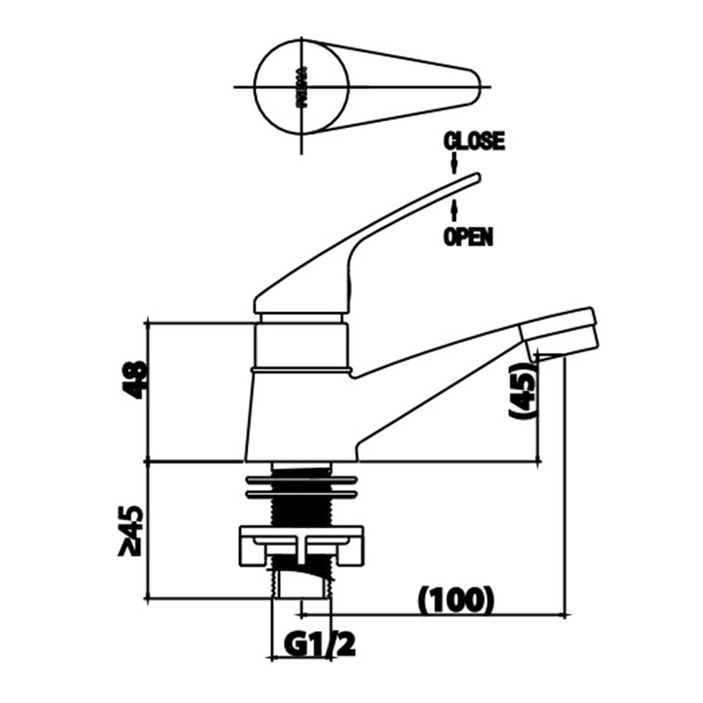 ก๊อกอ่างล้างหน้าเดี่ยวเคาน์เตอร์ PREMA PM1052A(HM)