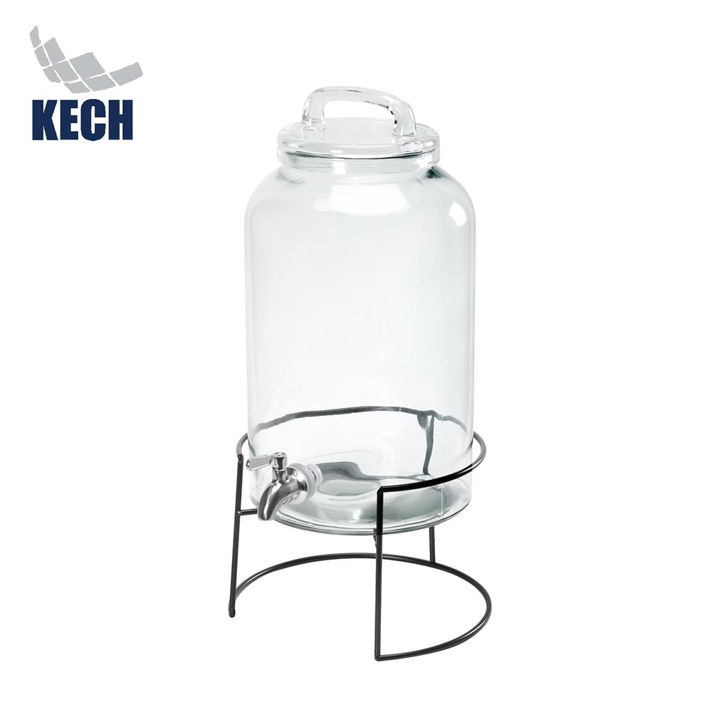 ขวดโหลแก้วมีก๊อกฝาดึง KECH JET IRON RACK 5.5 ลิตร