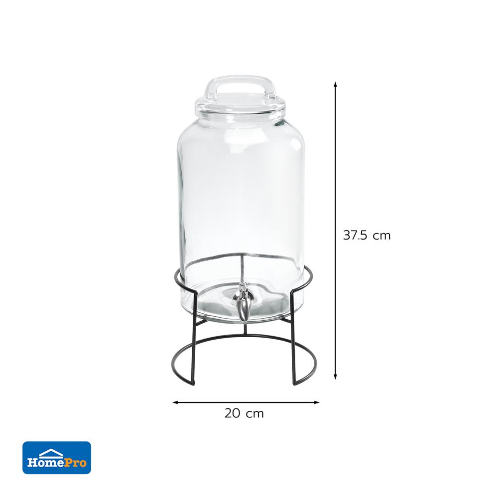 ขวดโหลแก้วมีก๊อกฝาดึง KECH JET IRON RACK 5.5 ลิตร