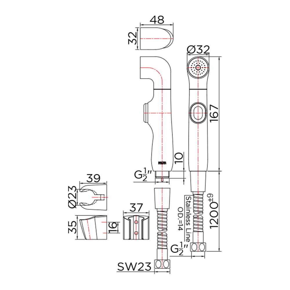 สายฉีดชำระครบชุด KARAT FAUCET KA-07-361-50 สีโครม