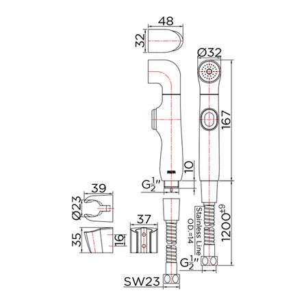 สายฉีดชำระครบชุด KARAT FAUCET KA-07-361-50 สีโครม_3