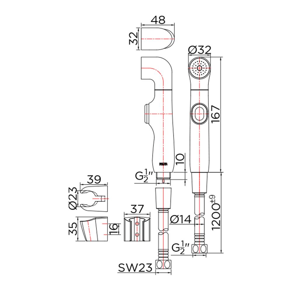 สายฉีดชำระครบชุด KARAT FAUCET KA-07-361-11 สีขาว