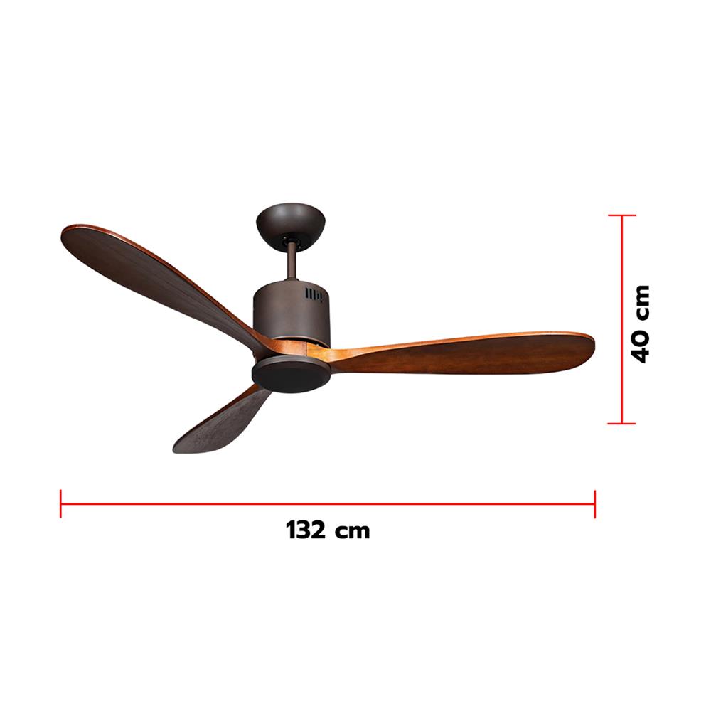 พัดลมไม่มีโคมไฟ CARINI MOONSTAR-25 52 นิ้ว สีดำ/น้ำตาล