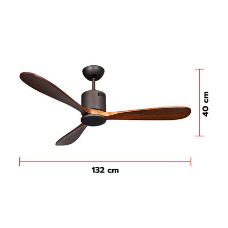 พัดลมไม่มีโคมไฟ CARINI MOONSTAR-25 52 นิ้ว สีดำ/น้ำตาล_4