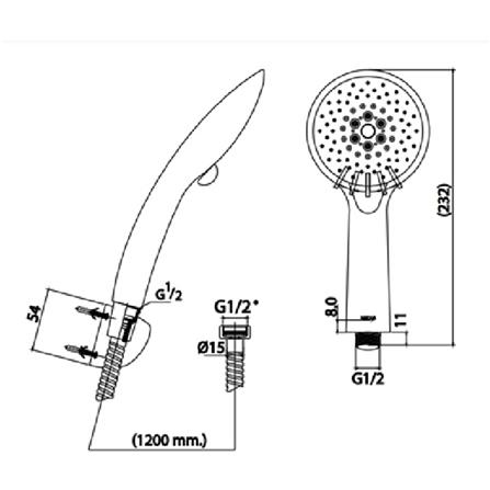 ชุดฝักบัวสายอ่อน 5 ระดับ PREMA P1010(HM)_1