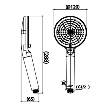 หัวฝักบัวสายอ่อน 3 ระดับ COTTO ZH031V(HM)_5