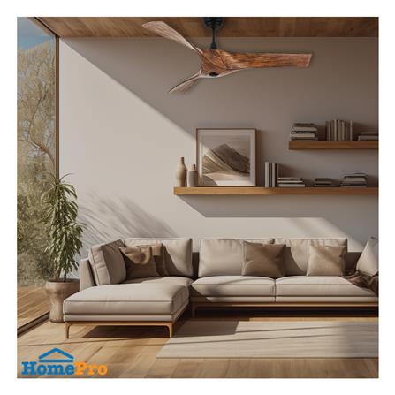 พัดลมไม่มีโคมไฟ CARINI DENO-48 WD 52 นิ้ว สีดำ/น้ำตาล_2