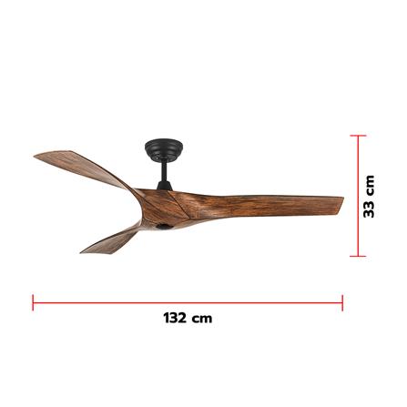 พัดลมไม่มีโคมไฟ CARINI DENO-48 WD 52 นิ้ว สีดำ/น้ำตาล_4