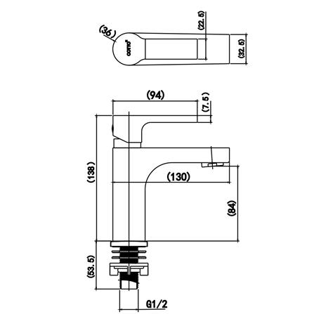 ก๊อกอ่างล้างหน้าเดี่ยวเคาน์เตอร์ COTTO CT1401(HM)_2