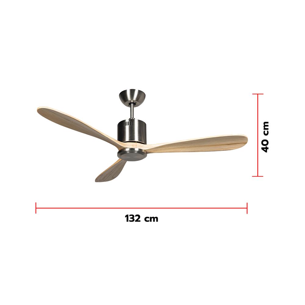 พัดลมไม่มีโคมไฟ CARINI MOONSTAR-27 52 นิ้ว สีเงิน/น้ำตาล
