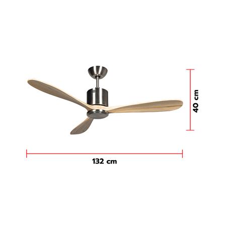 พัดลมไม่มีโคมไฟ CARINI MOONSTAR-27 52 นิ้ว สีเงิน/น้ำตาล_4