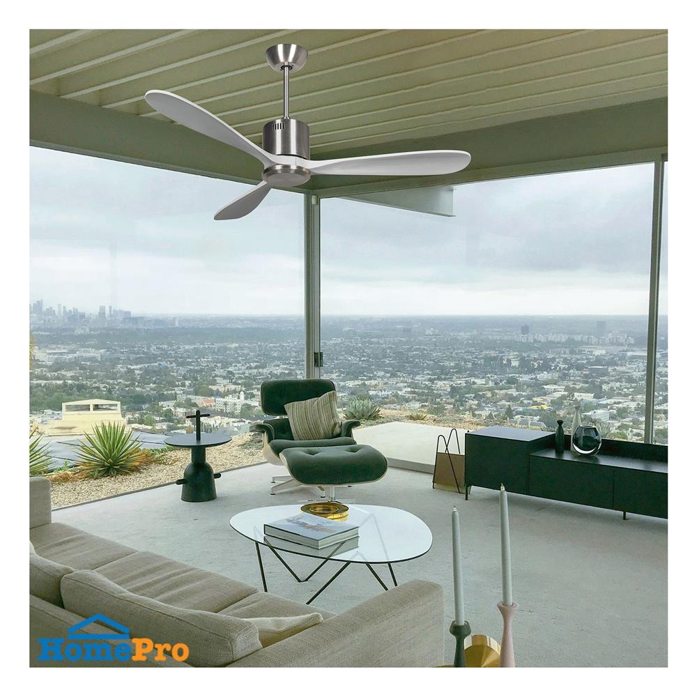 พัดลมไม่มีโคมไฟ CARINI MOONSTAR-26 52 นิ้ว สีขาว/เงิน