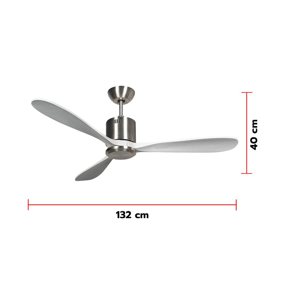 พัดลมไม่มีโคมไฟ CARINI MOONSTAR-26 52 นิ้ว สีขาว/เงิน
