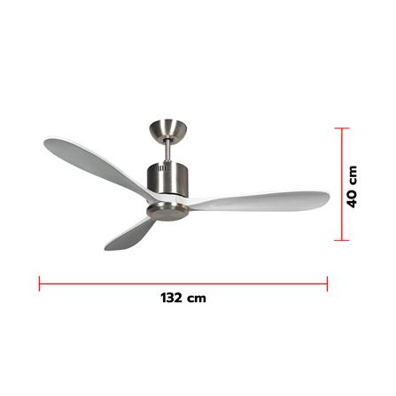 พัดลมไม่มีโคมไฟ CARINI MOONSTAR-26 52 นิ้ว สีขาว/เงิน_4