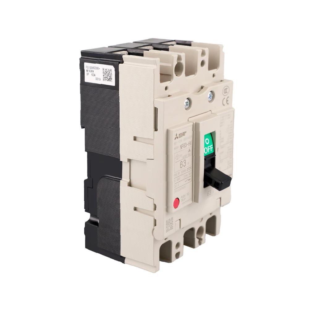 เซอร์กิตเบรกเกอร์ 3 โพล 3 เฟส MITSUBISHI NF63HV 63 แอมป์ 10 KA 380 โวลต์