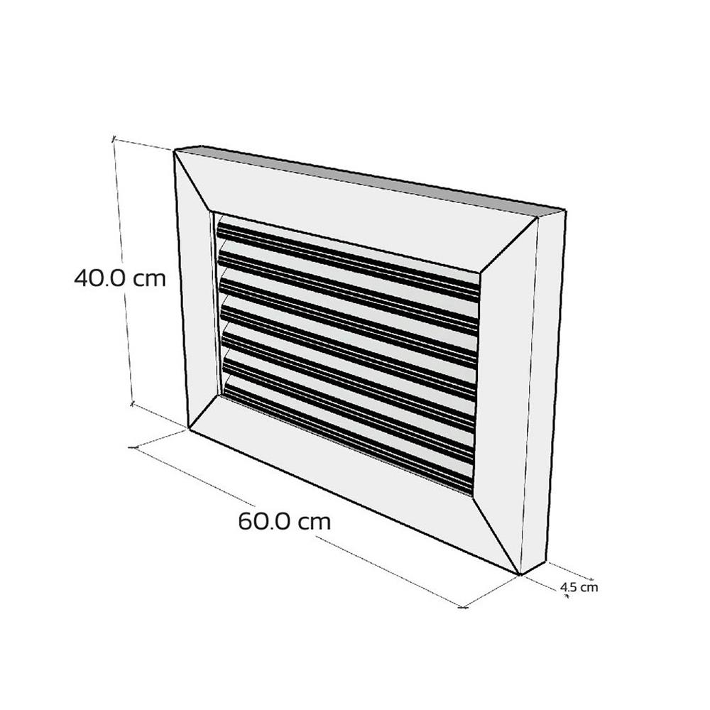 ช่องระบายอากาศแนวนอน WT 60x40 ซม. สีขาว
