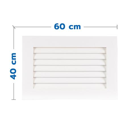 ช่องระบายอากาศแนวนอน WT 60x40 ซม. สีขาว