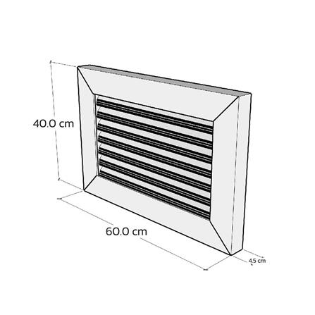 ช่องระบายอากาศแนวนอน WT 60x40 ซม. สีขาว_6