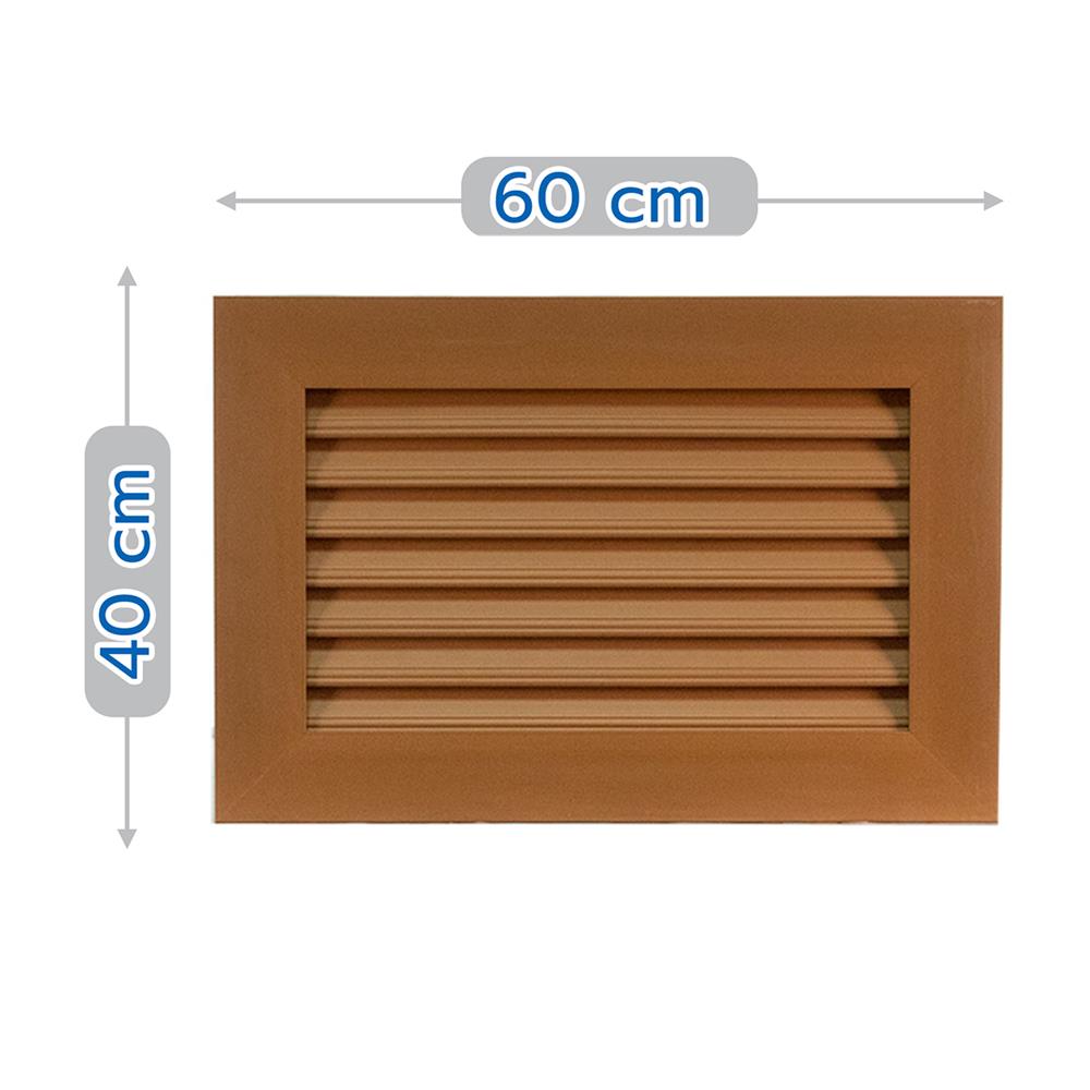 ช่องระบายอากาศแนวนอน WT 60x40 ซม. สีสัก