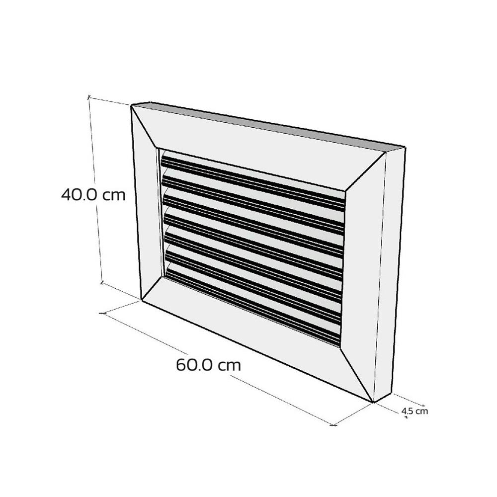 ช่องระบายอากาศแนวนอน WT 60x40 ซม. สีสัก