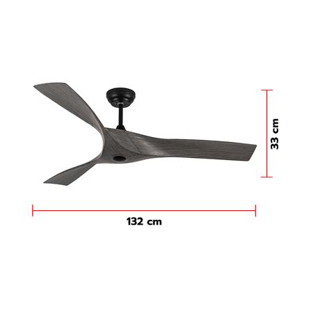 พัดลมไม่มีโคมไฟ CARINI DENO-48 GY 52 นิ้ว สีเทา/ดำ_4