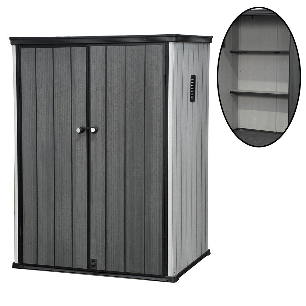 ตู้เก็บของกลางแจ้ง SPRING MA SHU 142X115 ซม. สีเทา/ดำ