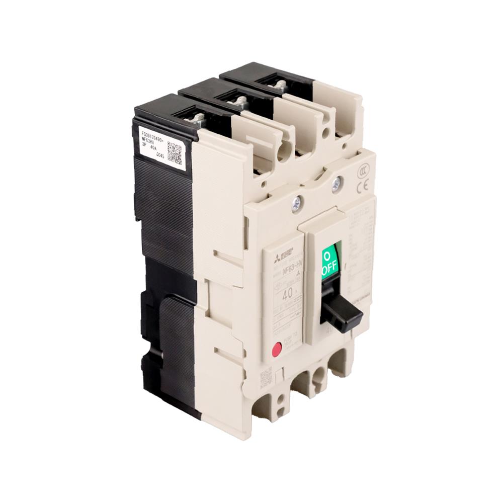 เซอร์กิตเบรกเกอร์ 3 โพล 3 เฟส MITSUBISHI NF63HV 40 แอมป์ 10 KA 380 โวลต์