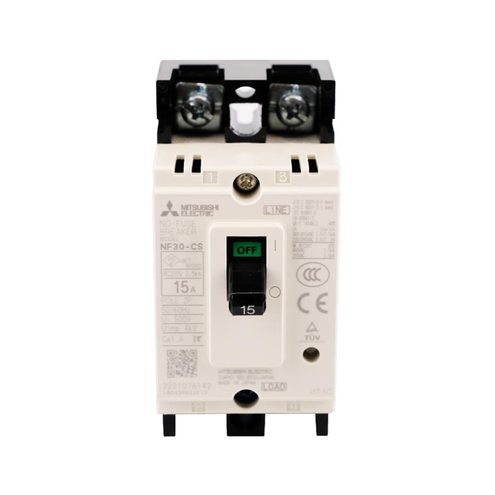เซอร์กิตเบรกเกอร์ 2 โพล 1 เฟส MITSUBISH NF30CS 15 แอมป์ 2.5 KA 220 โวลต์