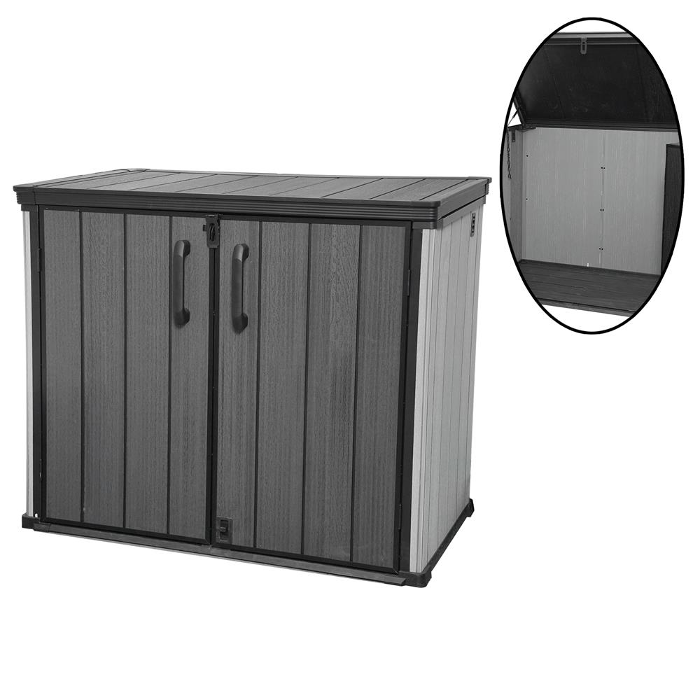 ตู้เก็บของกลางแจ้ง SPRING MA SHU 140X84 ซม. สีเทา/ดำ