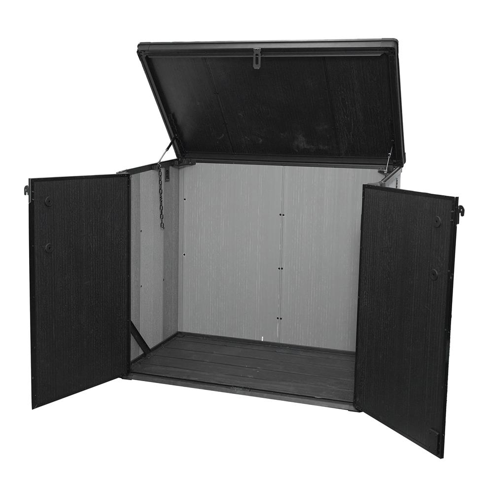 ตู้เก็บของกลางแจ้ง SPRING MA SHU 140X84 ซม. สีเทา/ดำ