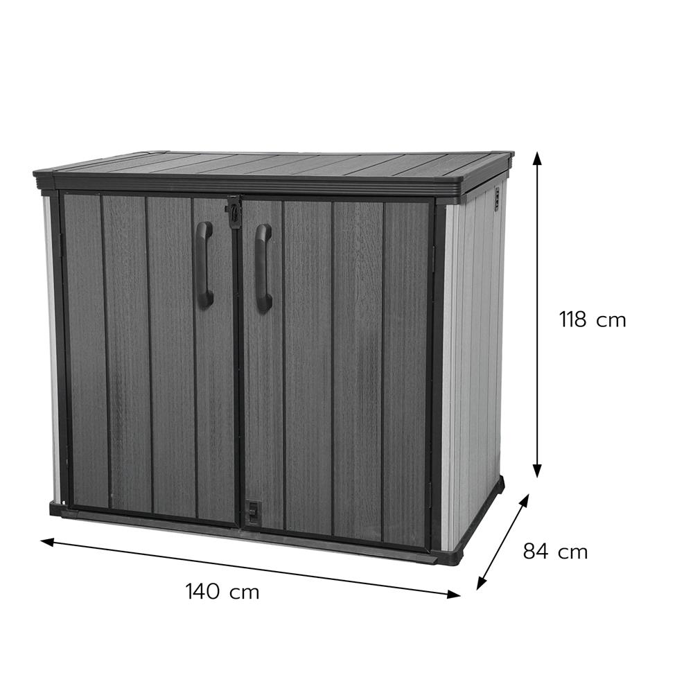 ตู้เก็บของกลางแจ้ง SPRING MA SHU 140X84 ซม. สีเทา/ดำ