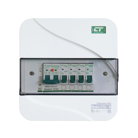 ตู้คอนซูมเมอร์ยูนิต 4 ช่อง พร้อมกันไฟรั่ว/ไฟดูด CT ELECTRIC CTU-4R 32 แอมป์ สีขาว_0