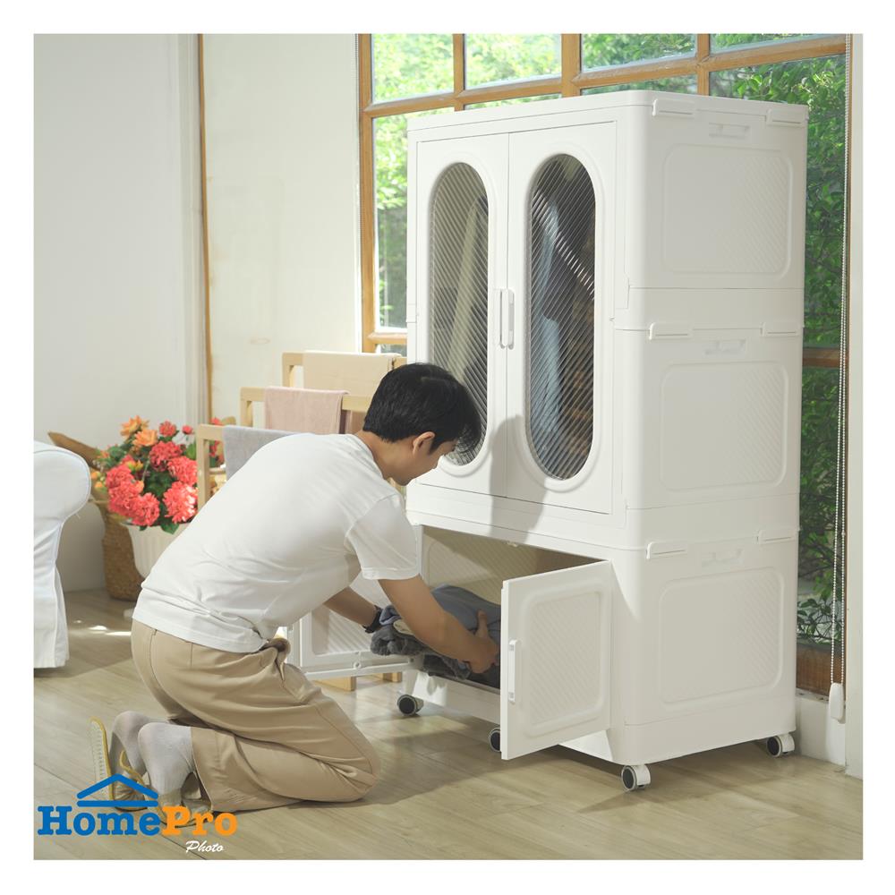 ตู้เสื้อผ้า 2 ชั้น STACKO GRACE 84X52.8X143.8 ซม. สีขาว