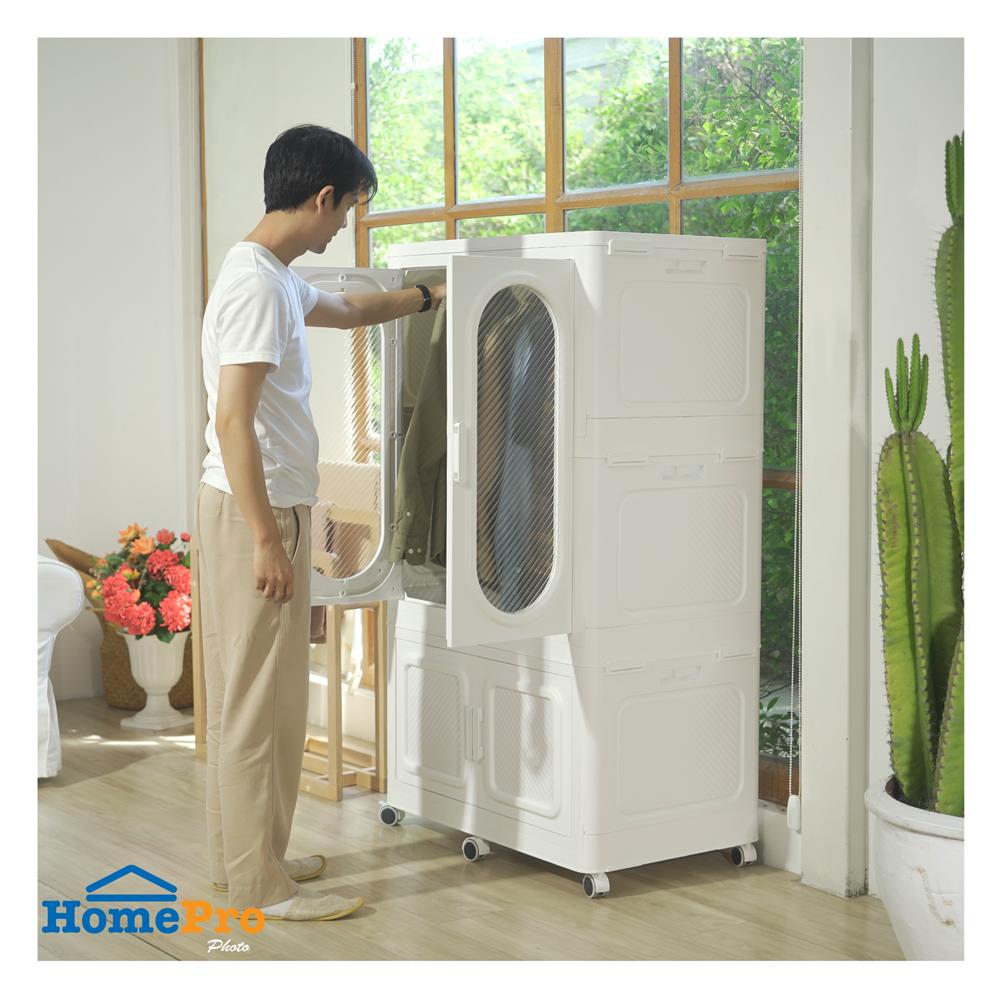 ตู้เสื้อผ้า 2 ชั้น STACKO GRACE 84X52.8X143.8 ซม. สีขาว