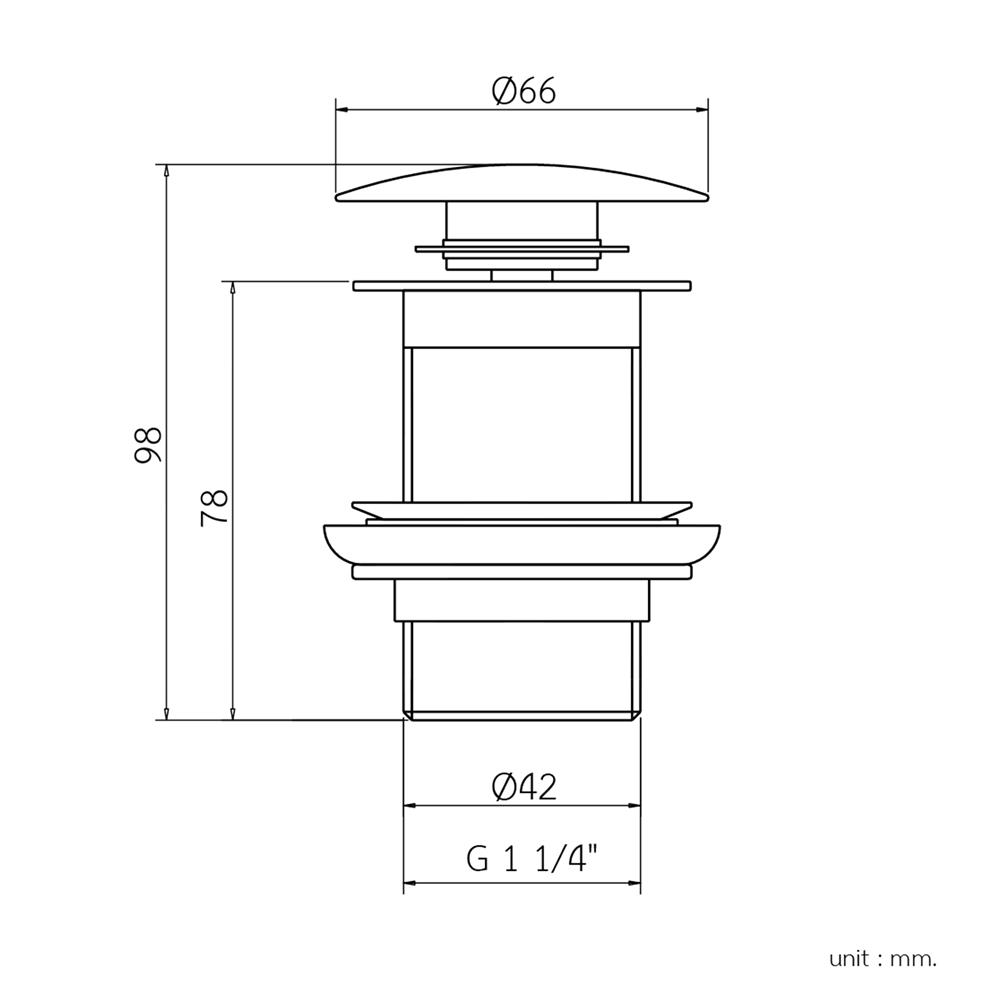 สะดืออ่างล้างแบบกด WS CWT-020