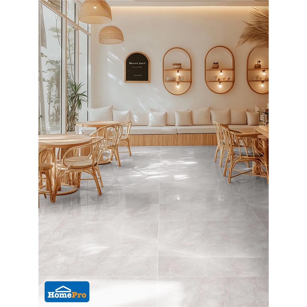 กระเบื้องพื้นพอร์ซเลน 60x120 ซม. DURAGRES ลิเชโอ เทาอ่อน A 1.44 ตร.ม.