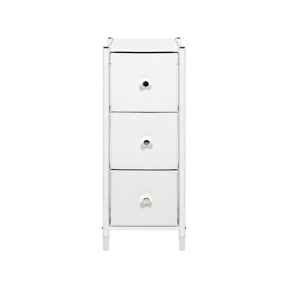 ชั้นลิ้นชักหนัง 3 ชั้น STACKO LUZZO 29X35X77.3 ซม. สีขาว