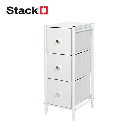 ชั้นลิ้นชักหนัง 3 ชั้น STACKO LUZZO 29X35X77.3 ซม. สีขาว_0