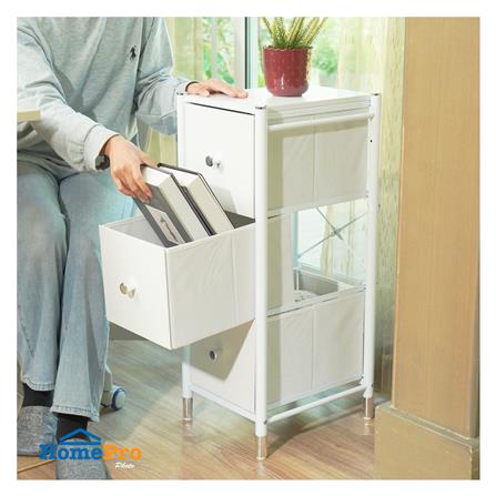 ชั้นลิ้นชักหนัง 3 ชั้น STACKO LUZZO 29X35X77.3 ซม. สีขาว_5