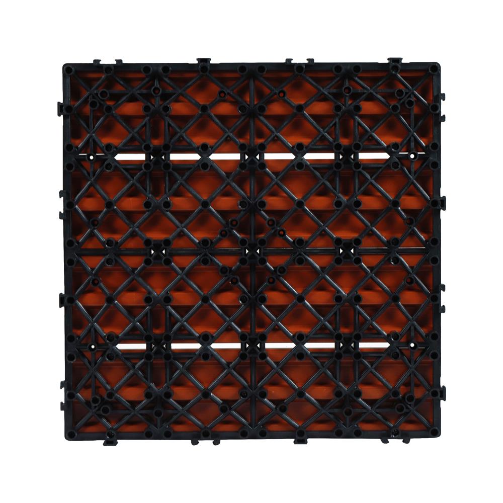 แผ่นทางเท้า WPC ลายตรง SPRING 30X30 ซม. สีน้ำตาลแดง