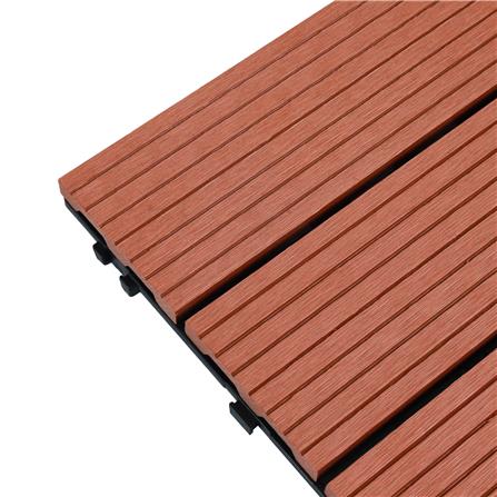 แผ่นทางเท้า WPC ลายตรง SPRING 30X30 ซม. สีน้ำตาลแดง_3