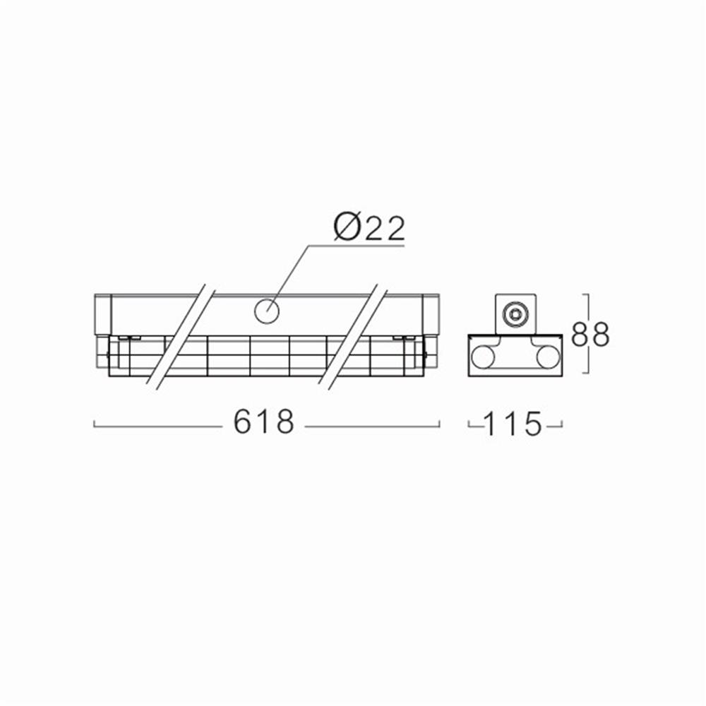 โคมตะแกรงติดลอย L&E 9J-01037 2x600 มม. สีขาว
