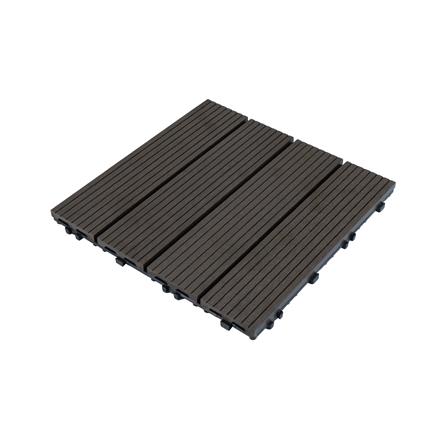 แผ่นทางเท้า WPC ลายตรง SPRING 30X30 ซม. สีดาร์คคอฟฟี่_1