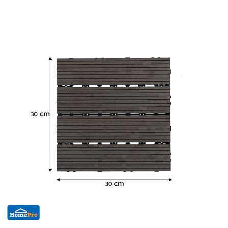 แผ่นทางเท้า WPC ลายตรง SPRING 30X30 ซม. สีดาร์คคอฟฟี่_5